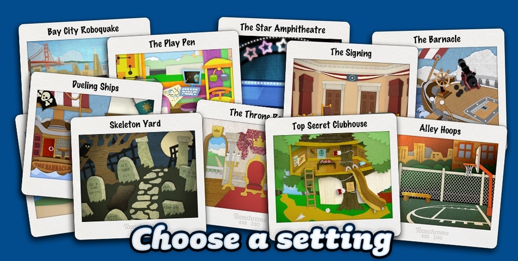 Интерфейс сайта приложения Toonastic