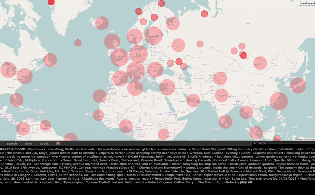 Фрагмент интерфейса сайта radio aporee