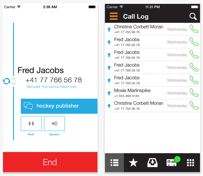 Фрагмент интерфейса приложения "Signal" для iOS.