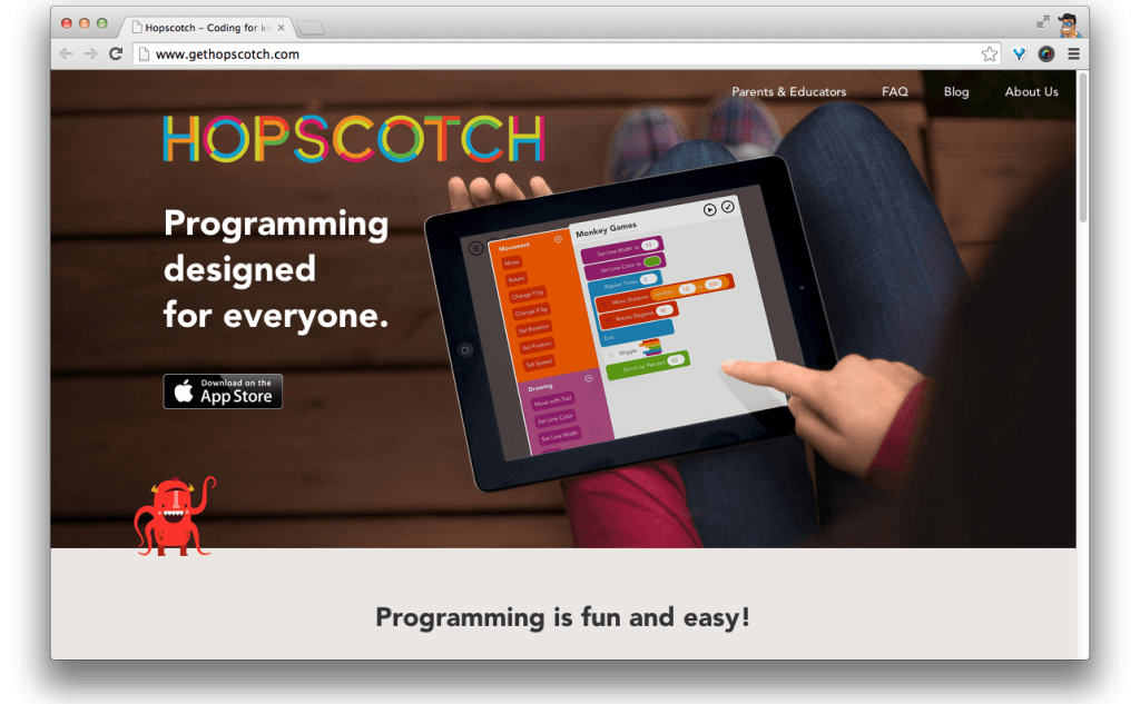 Фрагмент интерфейса сайта Hopscotch.