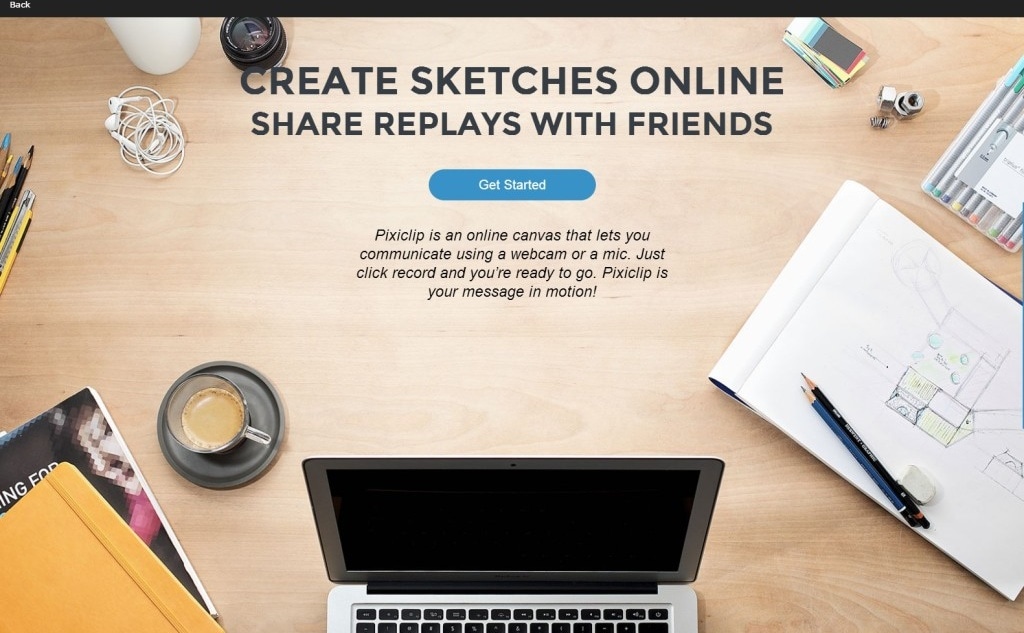 Фрагмент интерфейса сайта Pixiclip