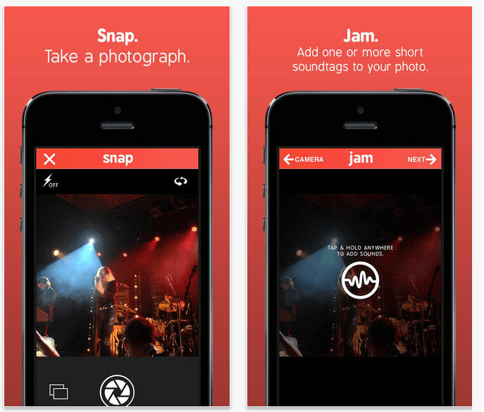 Фрагмент интерфейса приложения JamSnap