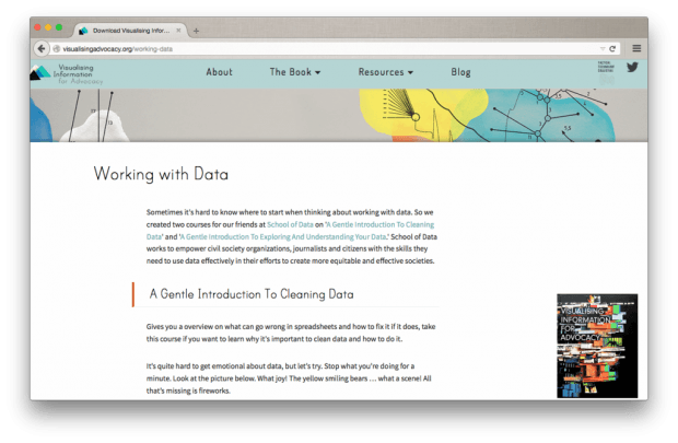 Visualising Information for Advocacy. Раздел о работе с данными.