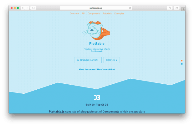 Фрагмент сайта Plottablejs