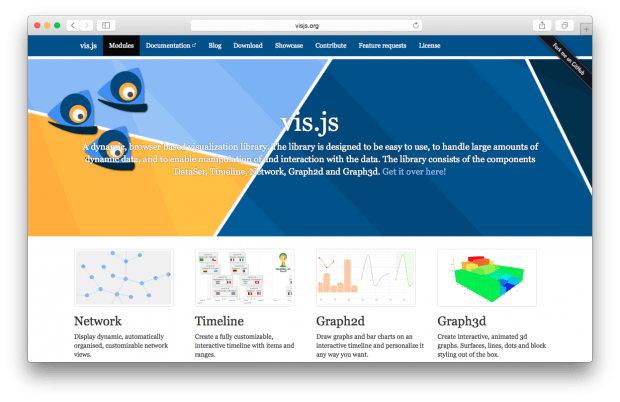 Фрагмент сайта Visjs.