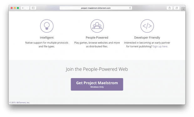 Фрагмент сайта браузера Maelstrom.
