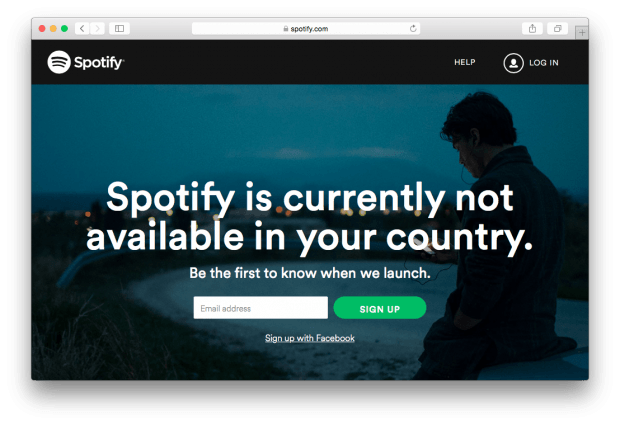 Фрагмент сайта Sporify.