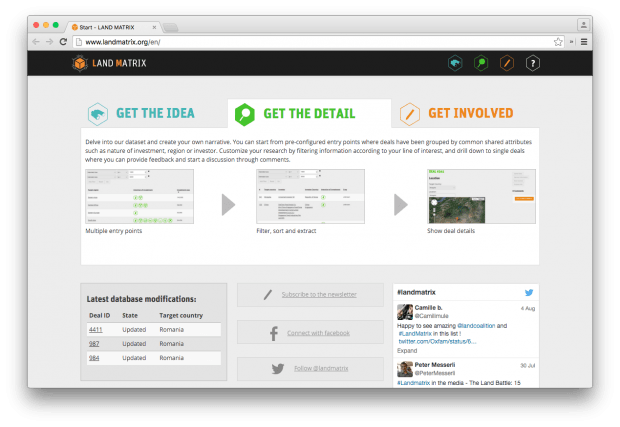 Фрагмент сайта Land Matrix.
