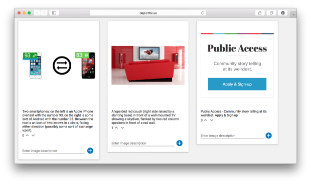 Фрагмент сайта Depict.