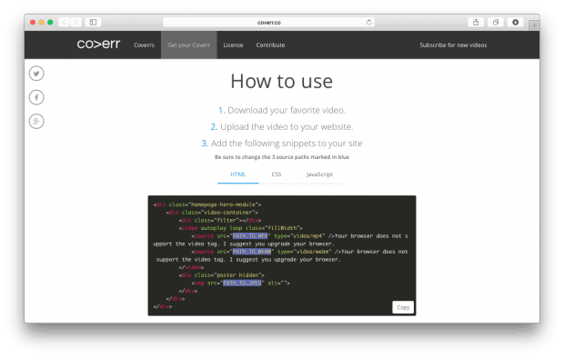 Coverr – бесплатные видео для фона вашего сайта