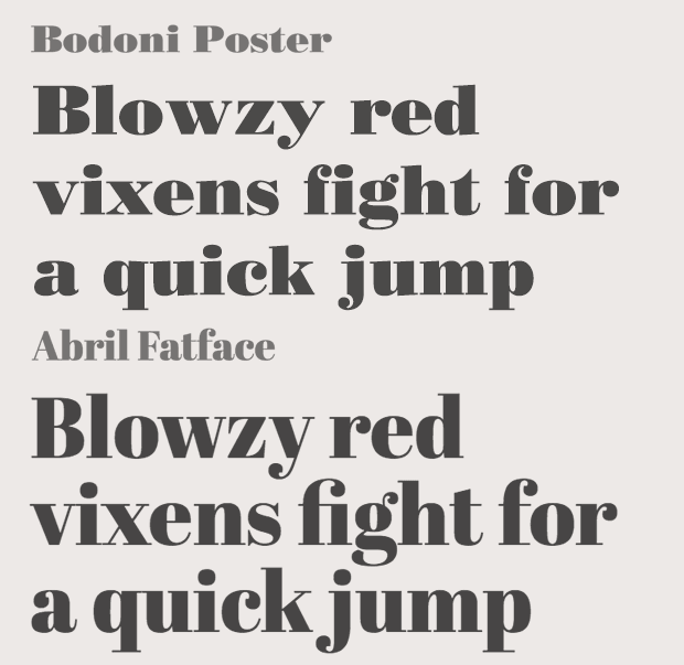 Abril Fatface вместо Bodoni Poster. Лучшие бесплатные альтернативы самым популярным шрифтам.
