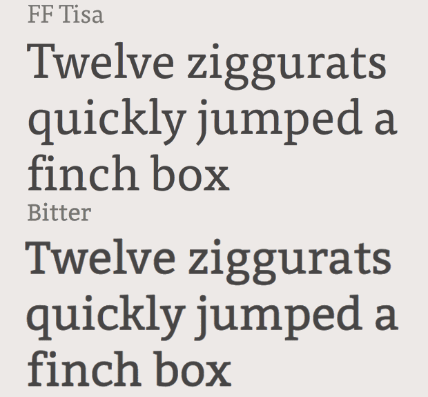 Bitter вместо FF Tisa. Лучшие бесплатные альтернативы самым популярным шрифтам.