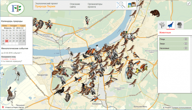 Скриншот сайта «Природа Перми»