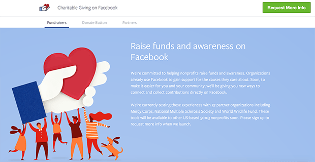 Фандрайзинг в Facebook. Изображение: donations.fb.com