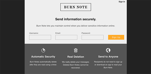Изображение: burnnote.com
