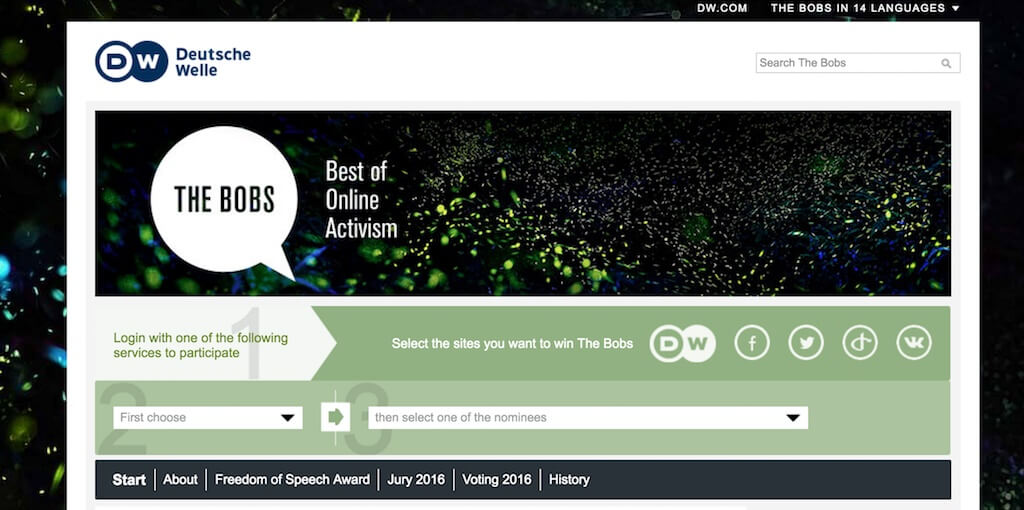 В финал борьбы за номинацию «Лучший сайт или блог на русском языке» вышли проекты «Такие дела» и «ОВД-Инфо».