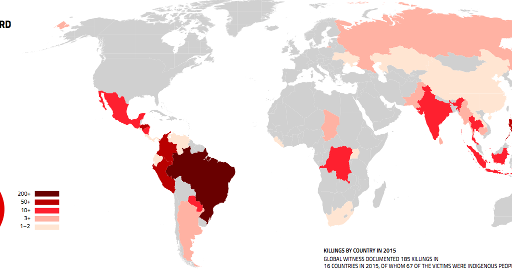 Множество случаев гибели эко-активистов так и не расследуются. Фото: фрагмент из доклада On the dangerous ground организации Global Witness.