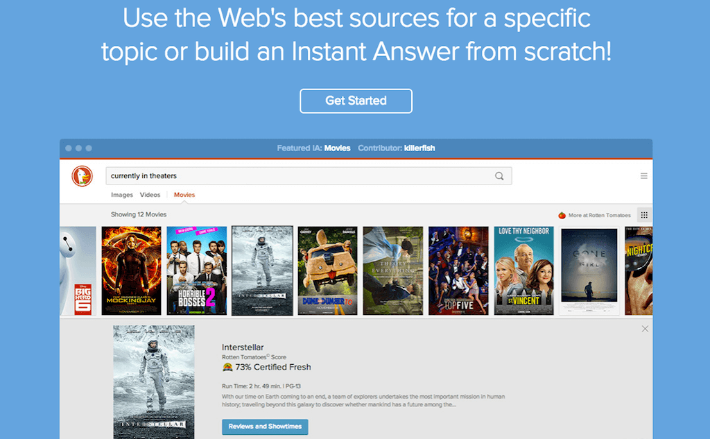 Instant Answers – возможность для разработчиков добавлять мгновенные ответы в результаты поиска DuckDuckGo