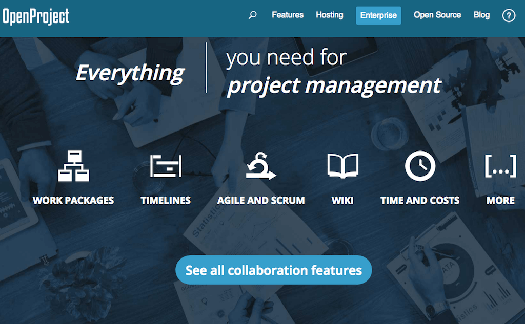 OpenProject – инструмент для управления проектами с открытым исходным кодом. Фото: фрагмент сайта проекта.