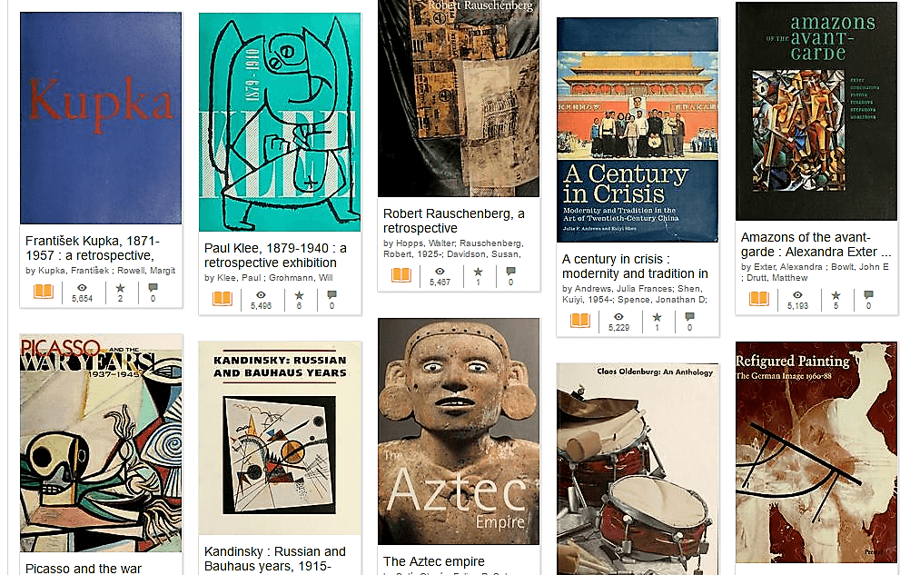 18 книг из коллекции посвящены русскому авангарду. Все их можно бесплатно скачать в библиотеке. Изображение: скриншот с сайта archive.org