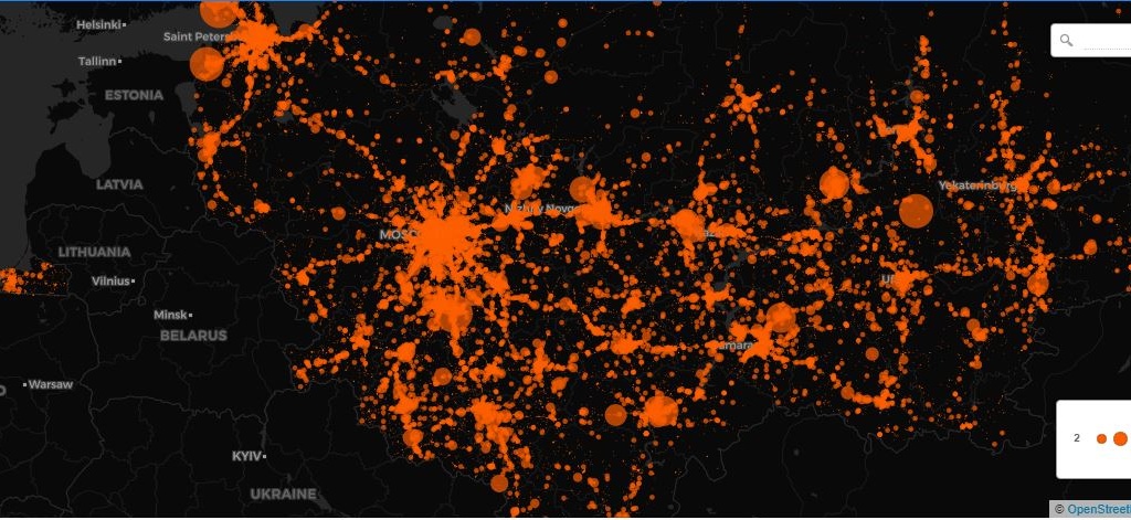 С помощью онлайн-карт можно узнать, сколько всего произошло ДТП, как в целом их количество распределено по разным регионам, по каким причинам произошла авария, сколько человек в ней пострадало. Изображение: скриншот с сайта bogachevaleksandr.carto.com