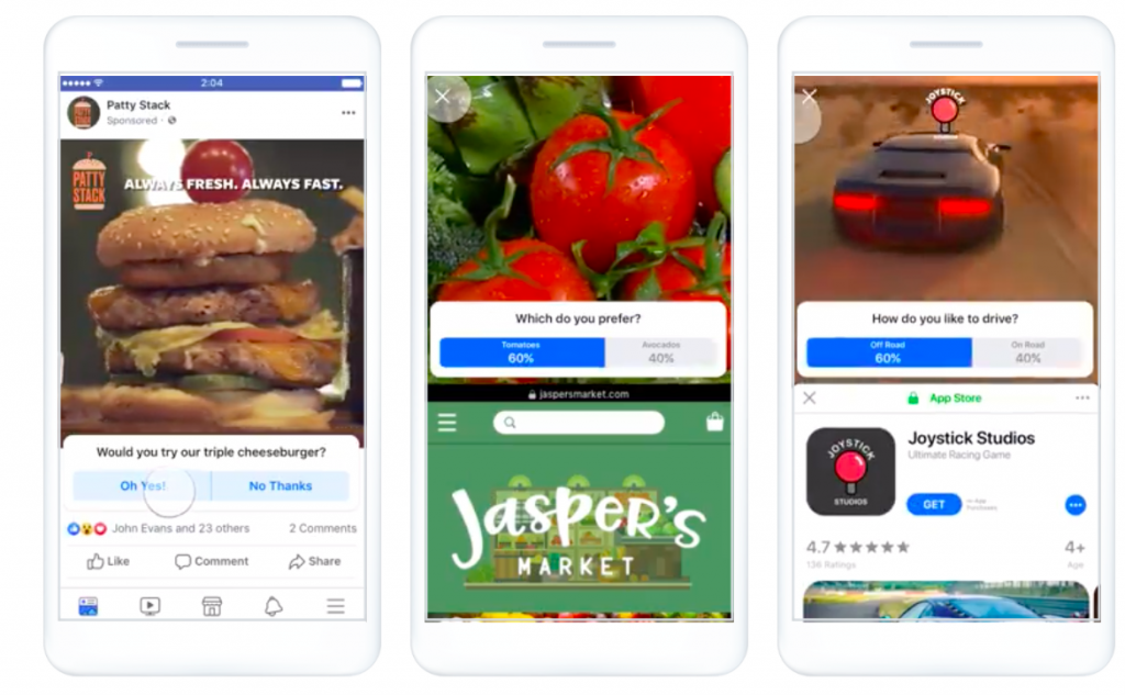 Новые форматы рекламы Facebook.