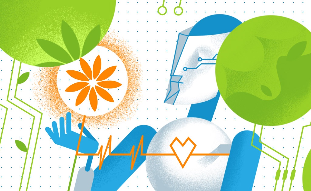 Как цифровой мир объединяется с реальным? Иллюстрация: Наталья Ямщикова.