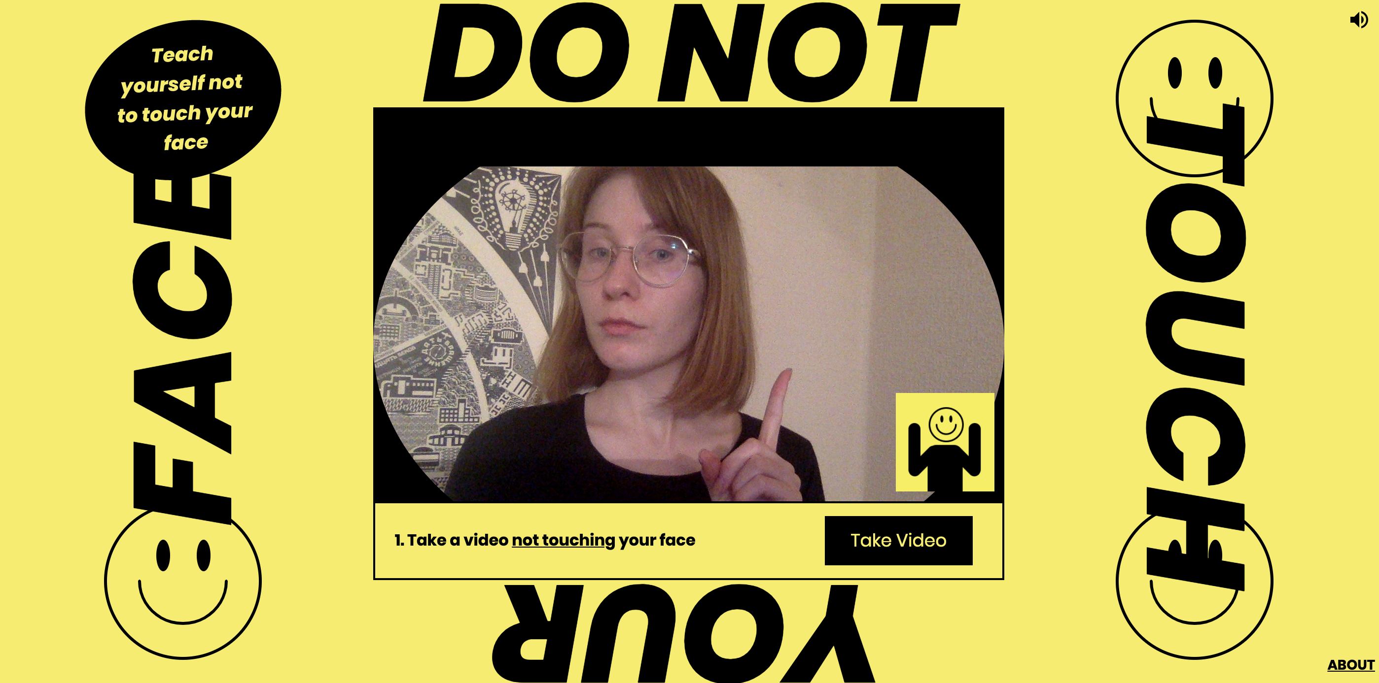 Приложение, которое учит, как не трогать лицо. Скриншот с сайта donottouchyourface.com