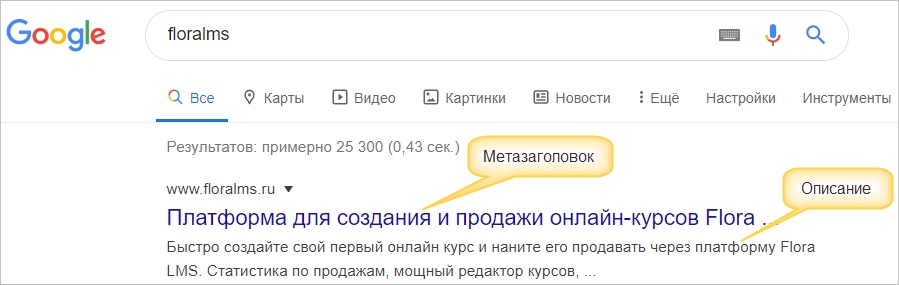 Описание метатегов для настройки поисковой индексации курсов