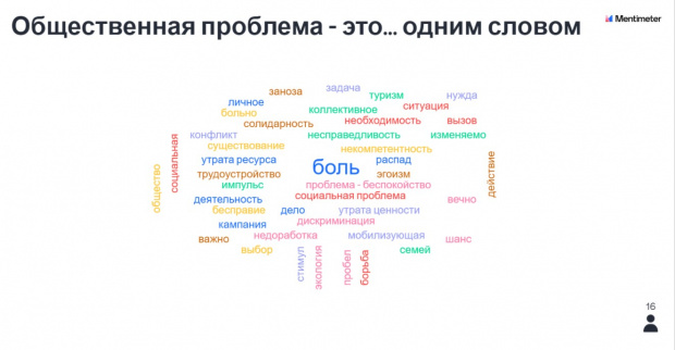 Изображение: Диаграмма из ответов участников вебинара на вопрос, что такое общественная проблема.