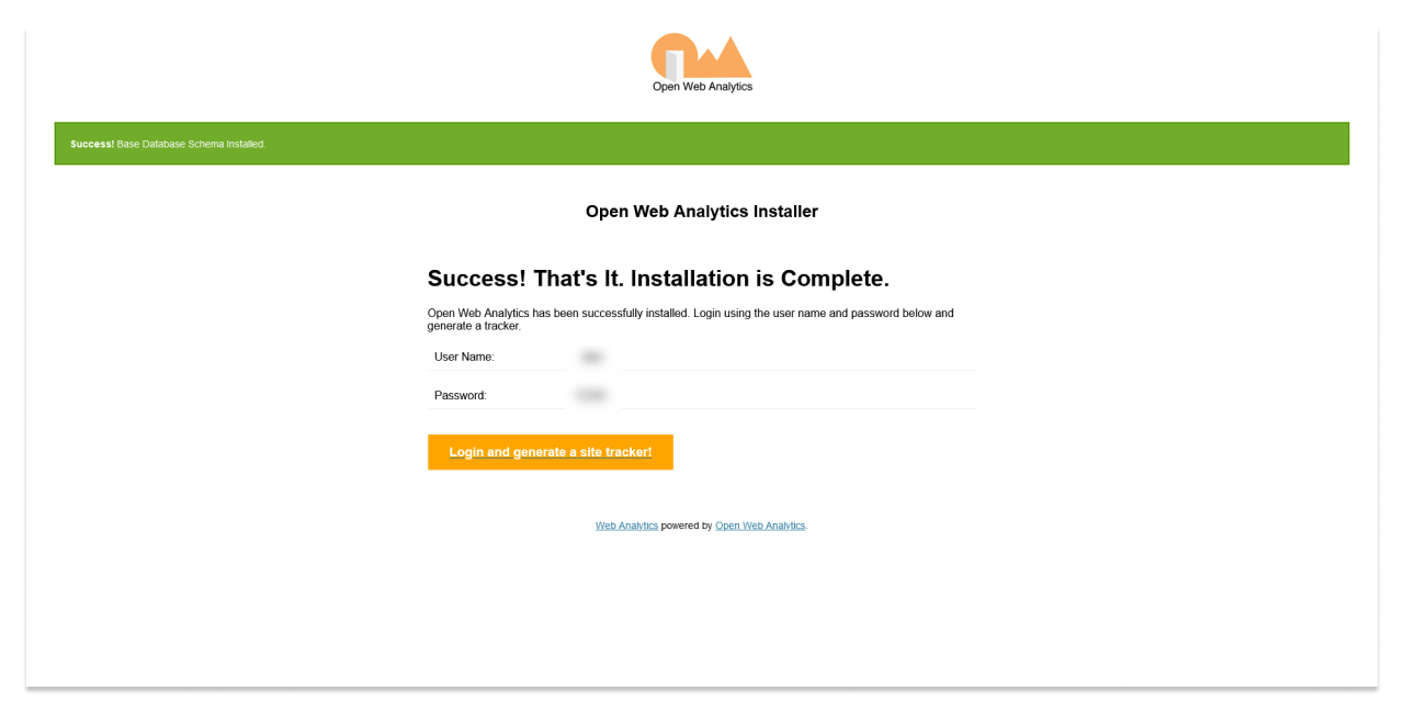 Скриншот финальной установки приложения