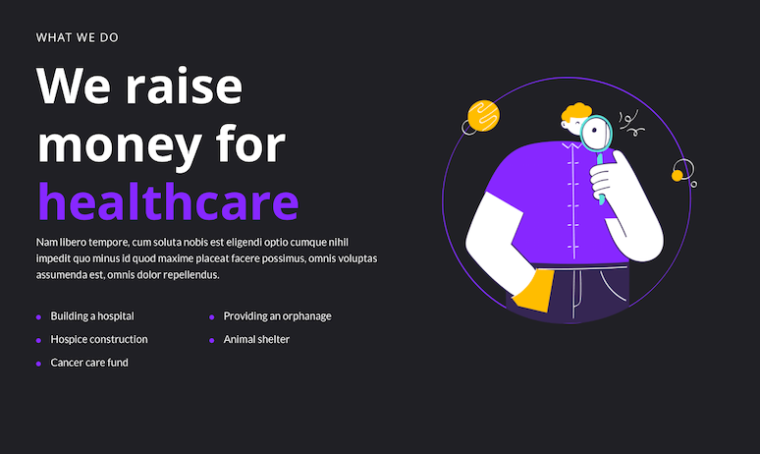 Шаблон сайта некоммерческой организации.