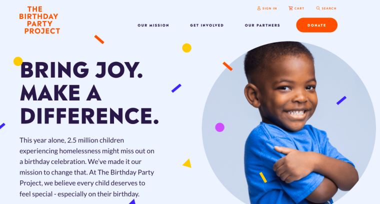 Сайт The birthday party project.