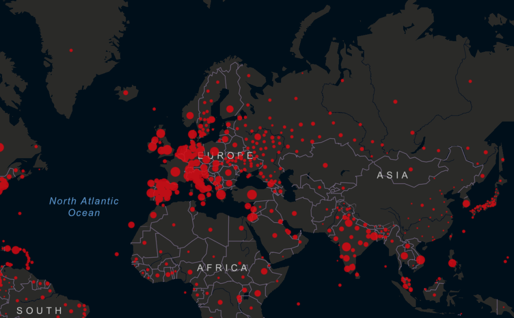 Screenshot by the Center for Systems Science and Engineering (CSSE) at Johns Hopkins University (JHU)