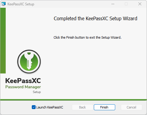 Установка KeePassXC завершена