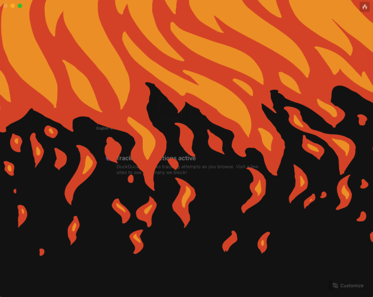 Пламя на черном фоне.