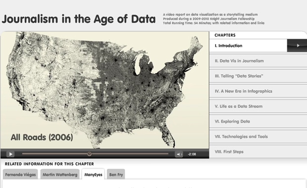 Интерфейс ресурса Journalism in the Age of Data