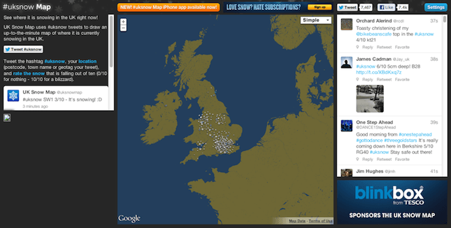 #uksnow Map - карта снега в режиме реального времени